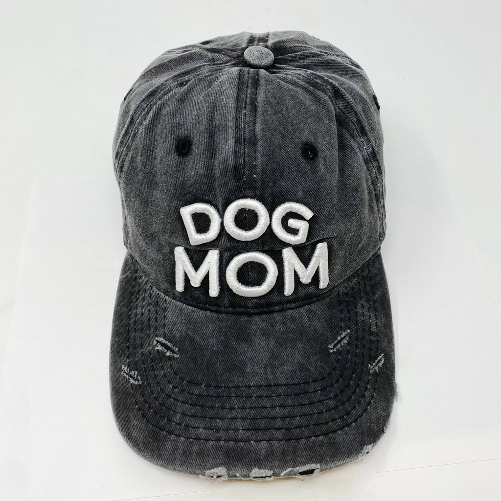“Cool Mom” Distressed Baseball Cap – Adjustable Vintage-Style Hat in Dark Gray