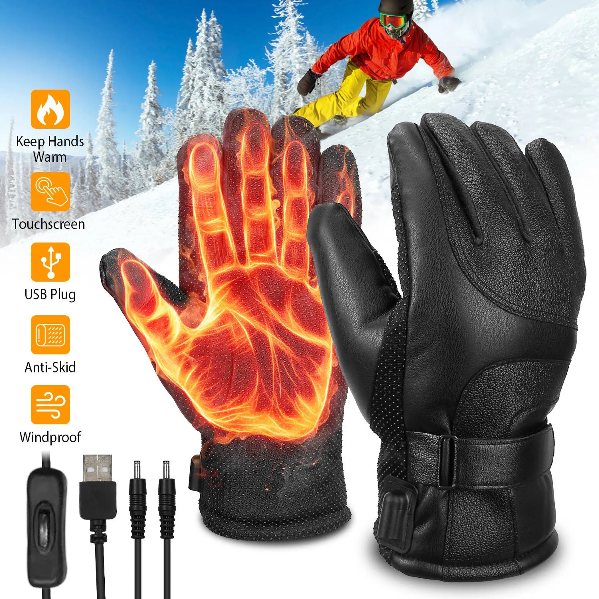 Rechargeable Heated Gloves – Touchscreen-Friendly Winter Gloves for Warm Hands Outdoors