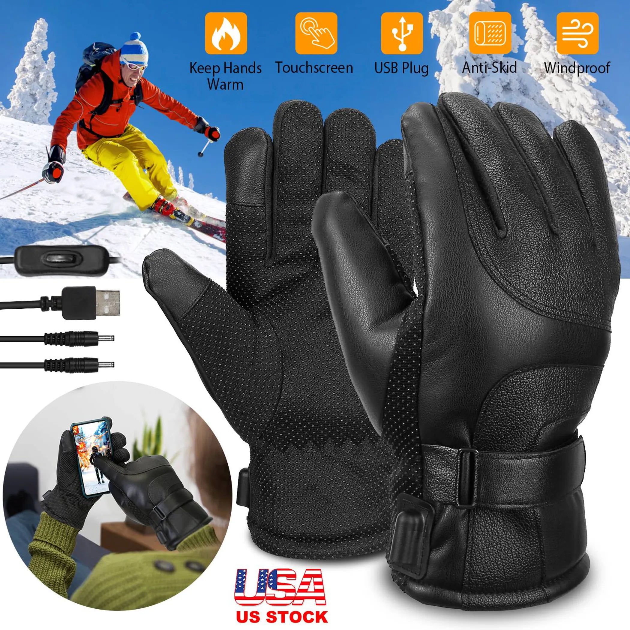 Rechargeable Heated Gloves – Touchscreen-Friendly Winter Gloves for Warm Hands Outdoors