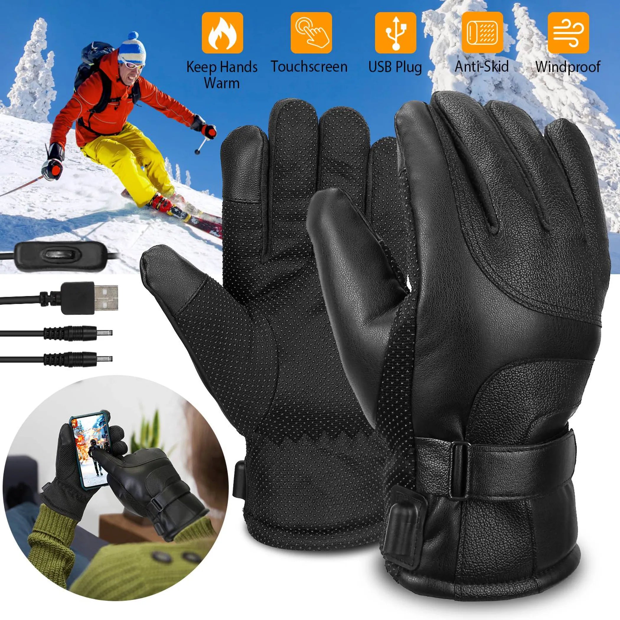 Rechargeable Heated Gloves – Touchscreen-Friendly Winter Gloves for Warm Hands Outdoors