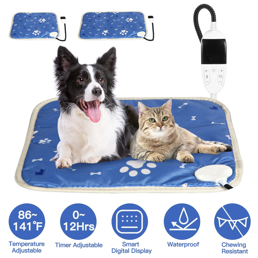 Adjustable Pet Heating Pad – Safe, Timer-Controlled Warmth for Dogs Cats