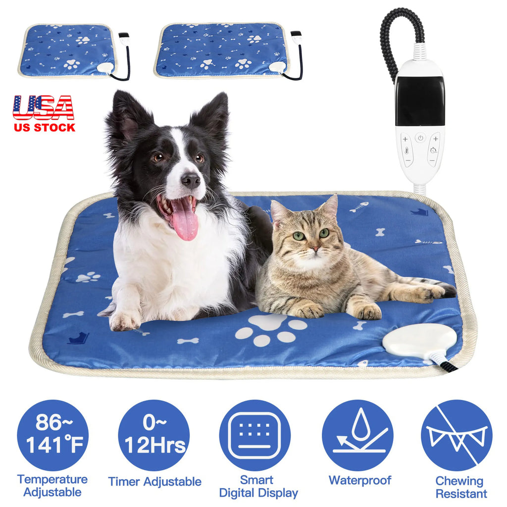Adjustable Pet Heating Pad – Safe, Timer-Controlled Warmth for Dogs Cats