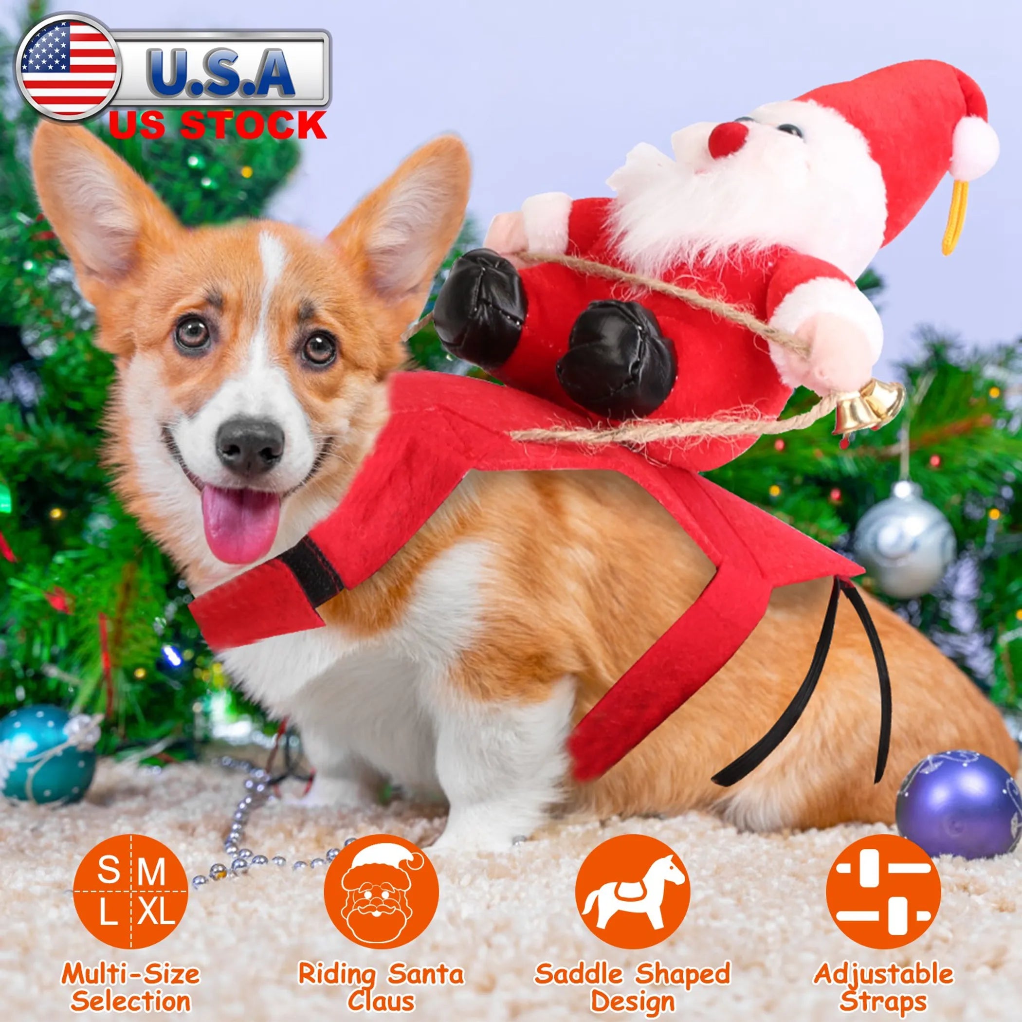 Pet Christmas Costumes Red Winter Coat
